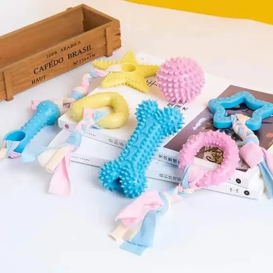 Brinquedos para dentição de filhotes, brinquedos para mastigar para cães e cordas de algodão