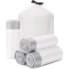 Sacos de lixo, sacos de lixo com cordão, elástico reforçado de 8 galões, para banheiro, quarto, cozinha, escritório e sa