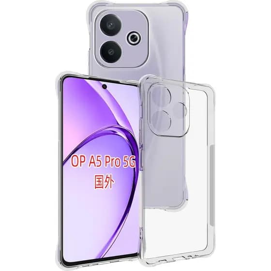 Capa de Telefone USTIYA para Oppo A5 Pro 5G, Transparente em TPU, Proteção de Quatro Cantos de Grau Militar, Clara e Mac