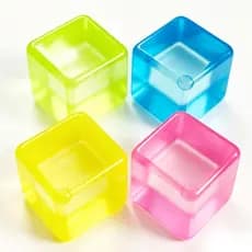 Pacote com 4 Bolas Anti-estresse de 1,4 polegadas, Brinquedos Fidget, Cubos de Gelo Macios, Bolas Quadradas para Apertar