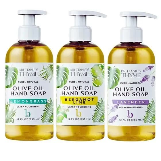 Refil de Sabonete Líquido para Mãos Pure Castile da Brittanie, Bergamota |   Lavanda |   Capim-limão, 12 onças (aproxima