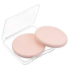 2 esponjas redondas para maquiagem e base, acompanham 1 estojo de viagem, esponjas faciais para base, esponjas de maquia