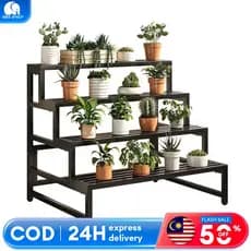 [IE-0] Suporte para Flores de Múltiplos Níveis, Suporte para Vasos de Flores ao Ar Livre, Suporte para Flores em Aço Ino