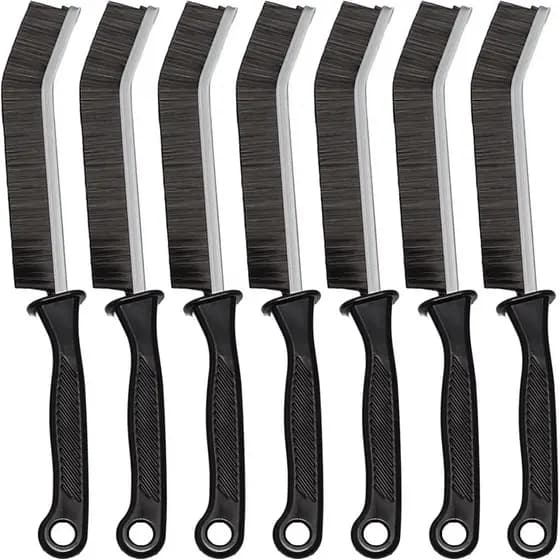 Conjunto de 7 Escovas de Limpeza com Cerdas Rígidas para Fendas - Para limpeza de rejuntes, espaços apertados e frestas,