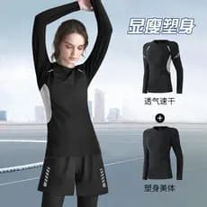 Treinamento roupas de Yoga de secagem rápida roupas de Fitness feminino outono correndo terno esportivo Bottoming manga