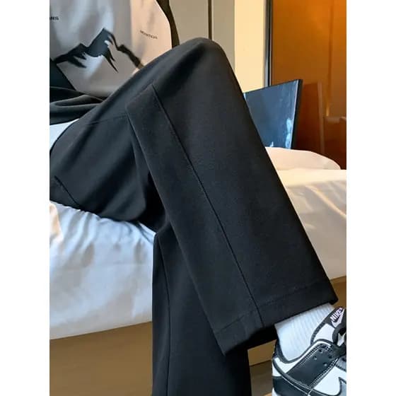 Calças masculinas estilo preto calças soltas calças esportivas Sweatpants calças casuais outono inverno calças retas Dra