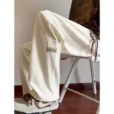 Calças de lã masculinas outono inverno esportes Sweatpants 2026 novo estilo americano solto em linha reta Street Wear ru