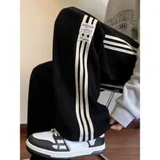 Calças de veludo masculinas outono inverno novo estilo juventude solta reta esportes Sweatpants mais veludo grosso calça