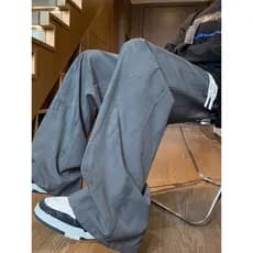Calças de seda gelo masculinas verão estilo fino street Wear legal calças casuais soltas High street na moda calças de p