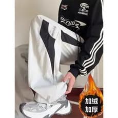 Americano paraquedista jaqueta masculina primavera outono novo estilo contraste costura calças de perna larga solta resp