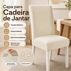 Capas De Cadeira  Kit 2/4 Peças Jacquard Suede para Cadeiras Elástica  Impermeável Lavável