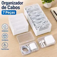 Conjunto Organizador de Cabos Com 7 Caixas de Armazenamento  para Cabos Bijuterias e Componentes