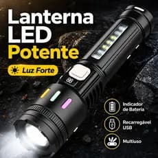 Lanterna Led Super Brilhante Laser de Alta Potencia Display Digital 5 Modos Recarregável