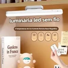 Luminária De Led Bastão Com Suporte Magnético E Touch 3 cores com Controle Remoto