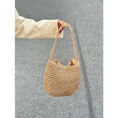 bolsa feminina Bolsa Bolsa de palha francesa bolsa de tecido feminina 2026 novo estilo verão férias à beira-mar bolsa ba