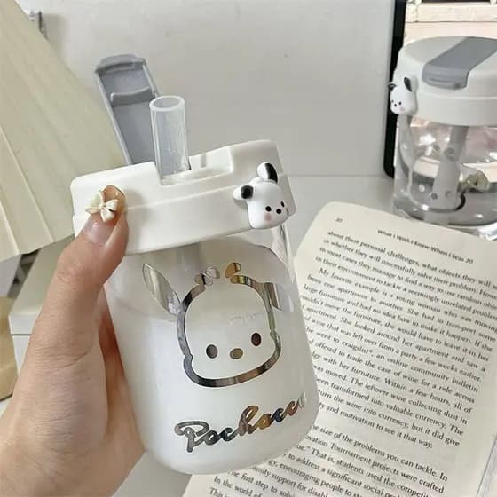 Mini copo pequeno fofo portátil copo de água estudante copo de palha ins simples casal prático copo ins feminino de alto