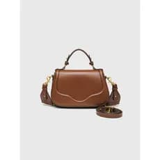 bolsa transversal feminino bolsa feminina Z casa 2026 primavera novo produto bolsa feminina marrom escuro amarelo aba po