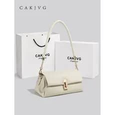bolsa transversal feminino bolsa feminina CAKJVG Bolsa de Ombro Branca Feminina 2024 Novo Estilo Francês High-End Requin