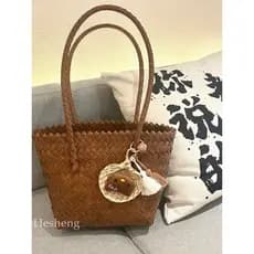 Primavera verão praia férias tecido saco 2025 nova bolsa de Rattan Retro saco de palha Casual ombro balde saco
