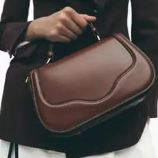 bolsa transversal feminino Bolsa ZA2025 primavera novo produto bolsa feminina marrom escuro amarelo aba portátil Casual