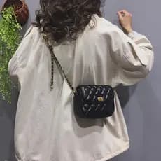 Textura de couro genuíno genuíno elegante Mini bolsa para celular de um ombro bolsa pequena
