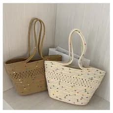 bolsa transversal feminino bolsa feminina Saco tecido de fio de algodão oco de um ombro novo quatro estações Universal g