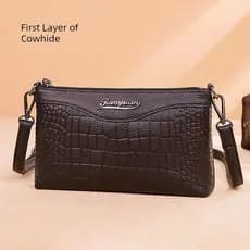 bolsa transversal feminino bolsa feminina Bolsa feminina de couro genuíno 2026 novo estilo primeira camada de couro de v