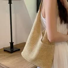 Bolsa bolsa feminina Bolsa de palha francesa feminina literária Casual bolsa de trabalho 2025 novo estilo elegante fresc