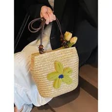 bolsa transversal feminino bolsa feminina Bolsa de palha estilo preguiçoso francês feminina 2026 primavera verão novo es