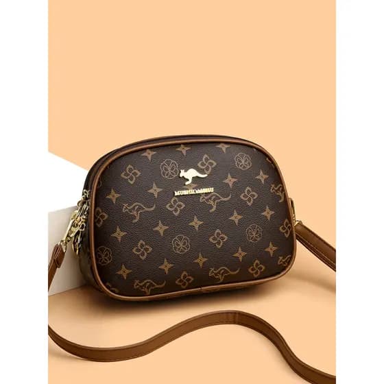 Bolsa bolsa feminina Marca de couro genuíno de três camadas bolsa feminina 2026 outono novo estilo pequeno saco redondo