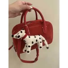 Bolsa bolsa transversal feminino Bolsa de travesseiro Boston portátil feminina 2026 novo estilo High-End camurça vermelh