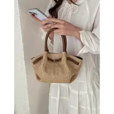 Bolsa bolsa feminina Saco de palha de verão balde saco feminino moda All-Match portátil saco do mensageiro simples Casua