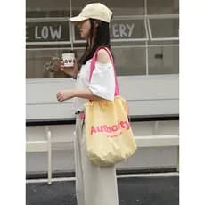 bolsa transversal feminino Bolsa Japonês coreano carta náilon pano balde saco feminino All-Match leve contraste cor saco