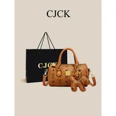 Bolsa bolsa feminina High-End Retro Mini Boston travesseiro saco clássico impresso bolsa dos desenhos animados urso de u