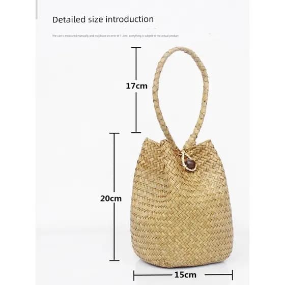bolsa feminina bolsa transversal feminino Bolsa balde espiral tecida à mão, bolsa balde tailandesa, bolsa francesa de pa