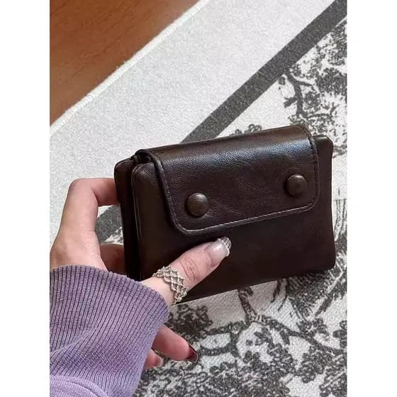 Menina ilha Original versão coreana bolsa de moedas Retro glutinoso Jiji pequeno olho titular do cartão tudo-em-um couro