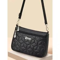 Bolsa bolsa transversal feminino Textura de couro genuíno genuíno elegante Multi-camada de um ombro vovó bolsa feminina