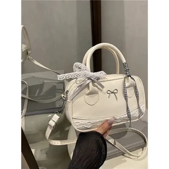 Bolsa bolsa feminina Nicho Design saco feminino 2026 novo estilo elegante All-Match bonito bolsa de renda boliche ombro