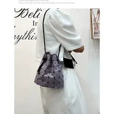 Bolsa bolsa feminina Estilo japonês diamante cordão saco fosco balde saco geométrico de um ombro saco de mão feminino no