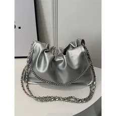 bolsa transversal feminino Bolsa Nicho corrente plissado saco feminino 2026 verão novo estilo na moda Retro axilas saco