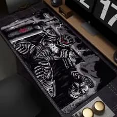 Mousepad Gamer 80x30 Antiderrapante Berserk Guts Griffith God Hand Symbol Sacrifice Black Armor