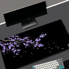 Mousepad Gamer 80x30 Antiderrapante Sakura Kawaii Estilo Ukyoe Tokyo Vintage Japao Cerejeira