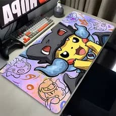 Mousepad Gamer 80x30 Antiderrapante Pikachu Fantasia Cute Kawaii Pkm Anime Ash Treinador
