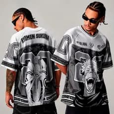 Camiseta Sublimada Jersey Anime Sukuna Personagem Manga Estilo Basquete Americano Streetwear