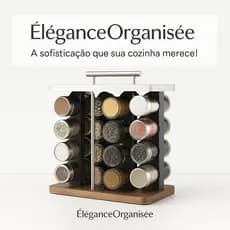Conjunto Potes de Condimentos em Vidro com Suporte Inox 16 Unidades