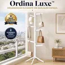 Cabideiro Vertical Multiuso Branco 4 Braços Organizador Roupa Acessorios