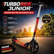 Patinete Infantil Dobrável Rodas Grandes Resistente Portátil Preto