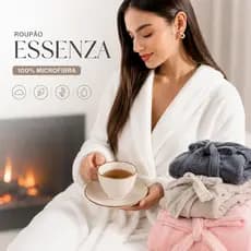 Roupão Essenza Microfibra Extra Macio Com Bolsos - Adulto Unissex Frio Inverno