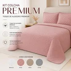 Kit Colcha + Capa Travesseiro 3 Peça Ultrassônico 300 Fios Solteiro / Casal / Queen / King