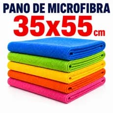 Kit 5/10/15/20 Unidades de Panos de Microfibra 35x55 Alta Absorção Multiuso